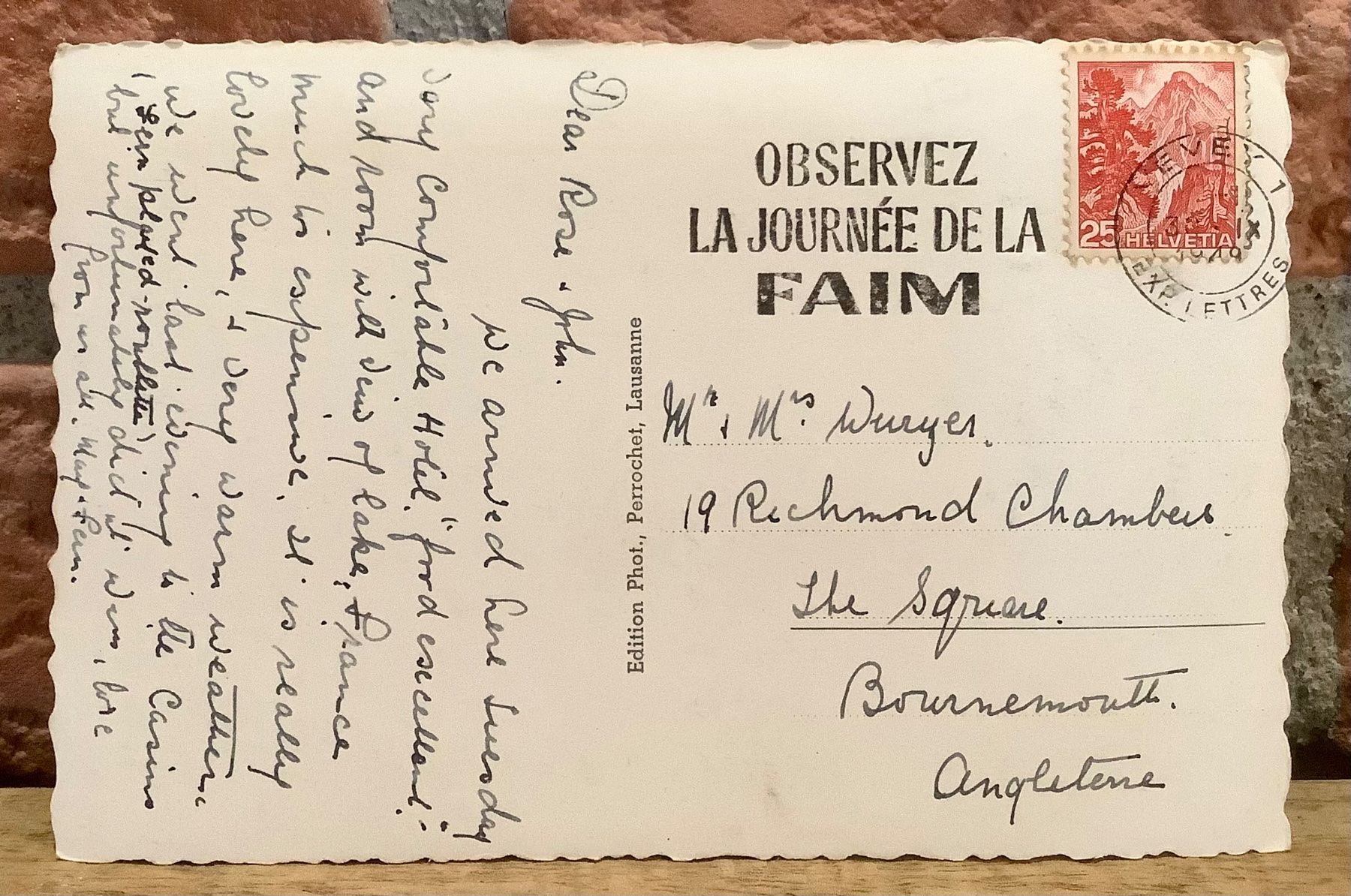 Cartes postales: 1949 - VEVEY - Lac Leman – D'occasion à Root par ENGLAND-TREASURES 2