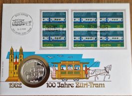 Silbermünze 999  mit Brief 1982