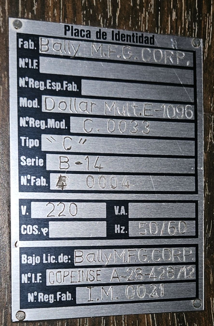 Machines à sous: Bally Dollar Mult. E-1096 – Défectueux à Thun par Engel114 9