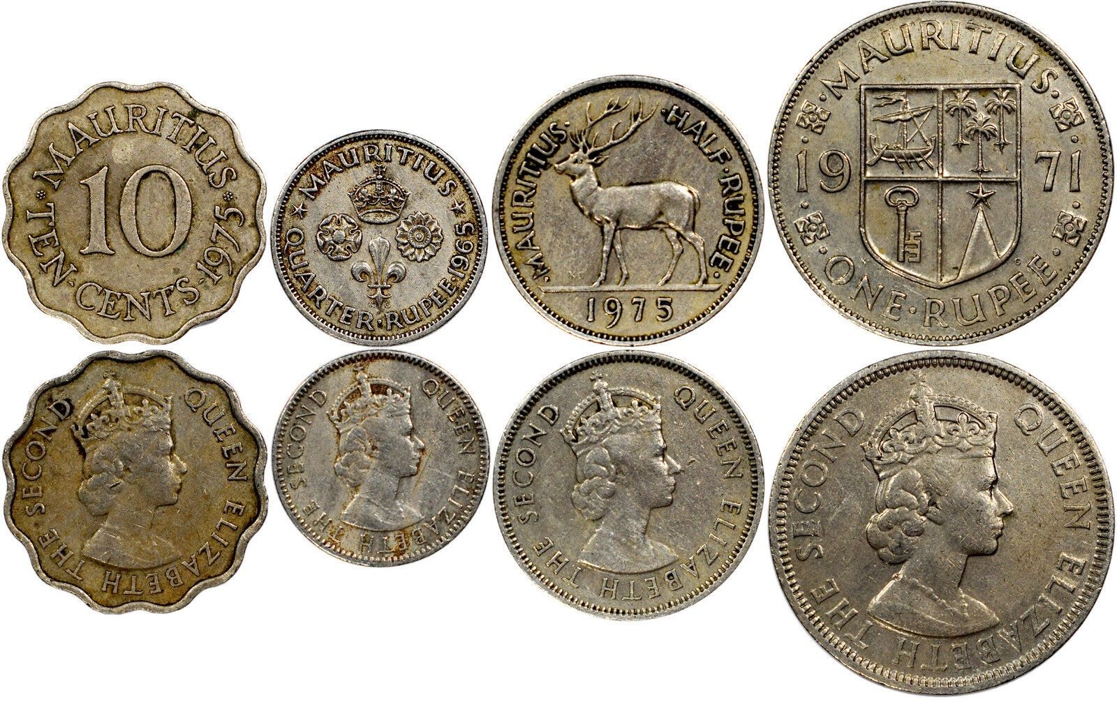 Tutti le monete: MÜNZSATZ Mauritius 10 Cent - 1 Rupee 1971-1978 – Nuovo (secondo la descrizione) da Zürich venduto da SWISSlighter