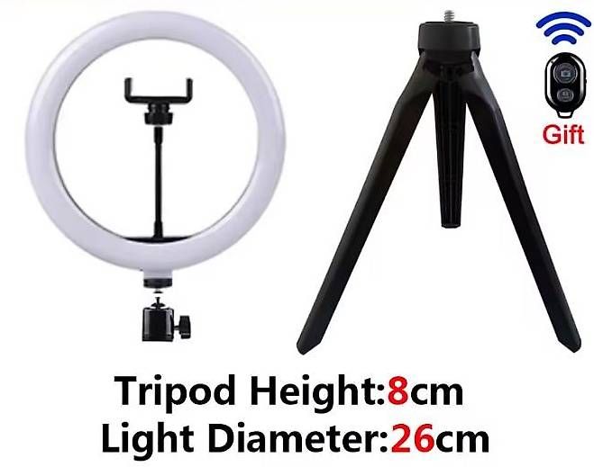 Staffe: Neu 26cm Ring LED light with phone holder & tripod – Nuovo e nell'imballaggio originale da Uster venduto da dan_5m6y