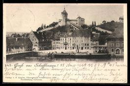 Schaffhausen, Stadtansicht mit Festung u