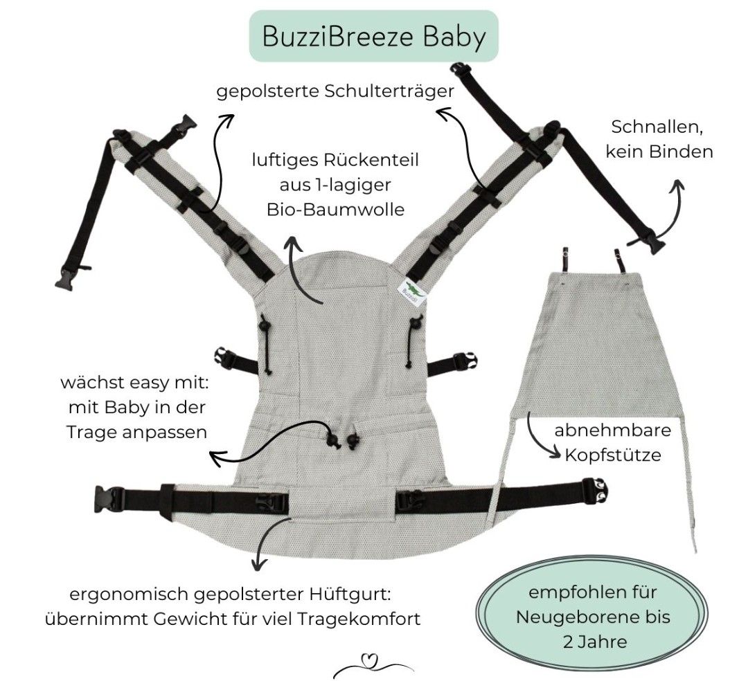Marsupi portabebè: Buzzidil BuzziBreeze 0-24 Monate Neu – Nuovo (secondo la descrizione) da Schattdorf venduto da martina090 4