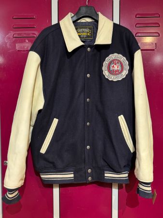 Y2K AVIREX "ACADEMY LEAGUE CHAMPS 1975" VARSITY JACKET SZ:XL