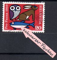 ABART SCHWARZER PUNKT PRO FAUNA 1959 GESTEMPELT  - CA12