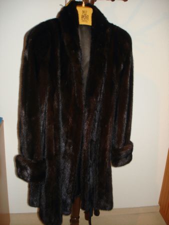 Pelz echter Nerzmantel "American Furs" dunkelbraun, 42/44