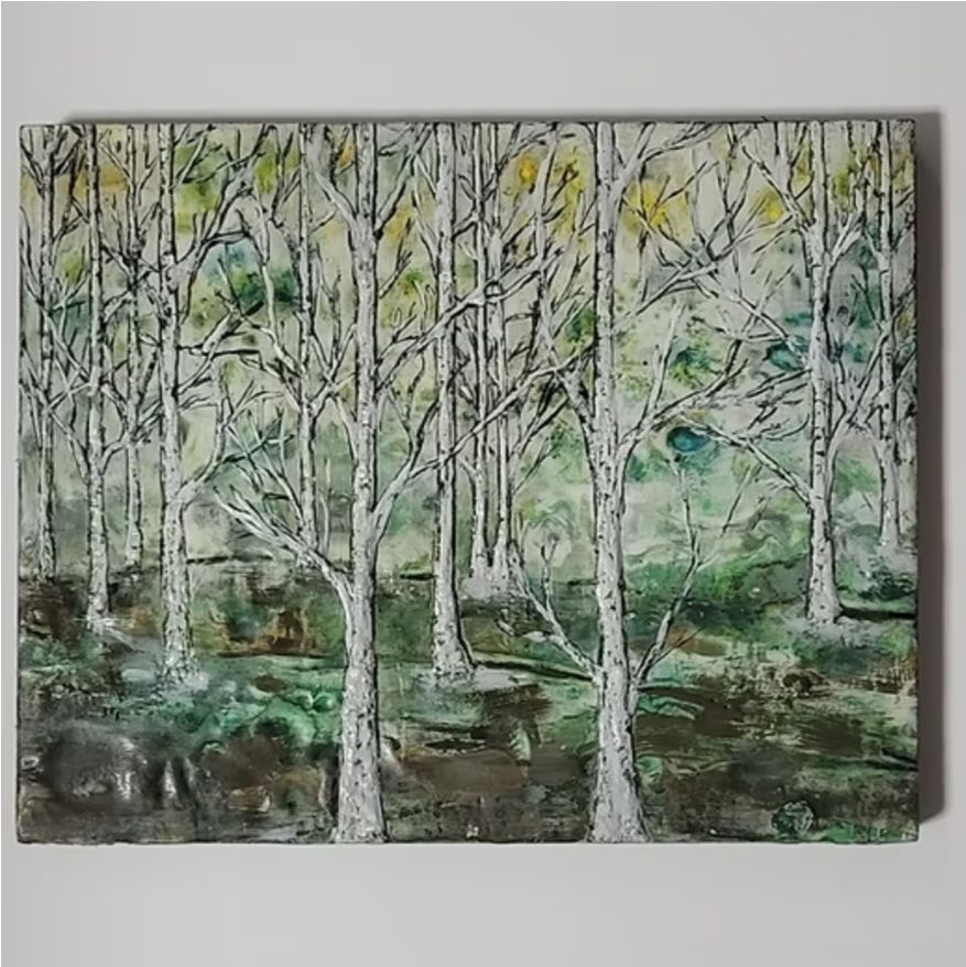 Foto & Immagini: Encaustic Bild, Birkenwald – Nuovo (secondo la descrizione) da Meggen venduto da car_rxl6 1