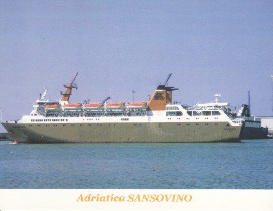 Cartoline postali: Sansovino, Adriatica – Usato da Zuerich venduto da OceanLinerPostcards