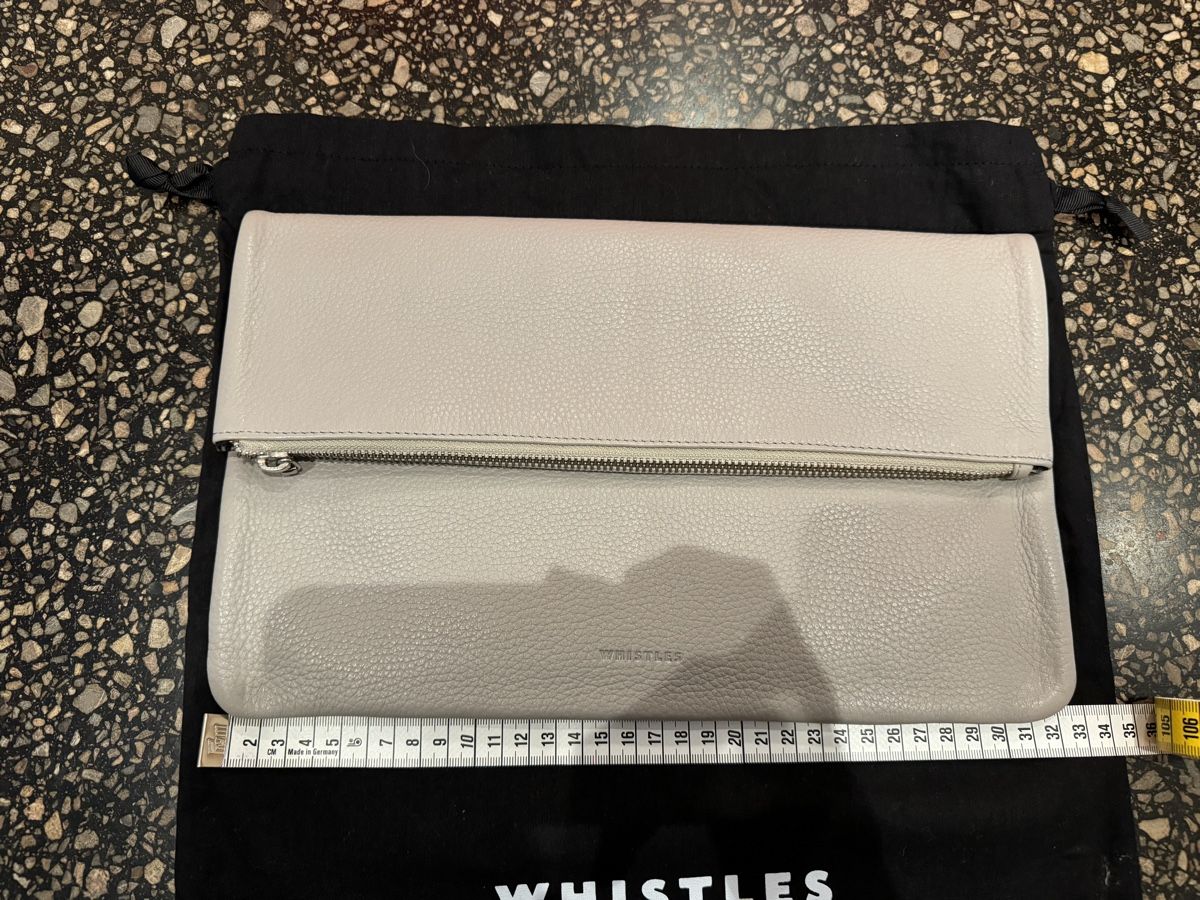 Borse da donna: Whistles grey leather clutch bag – Usato da Zürich venduto da gva_r9gs 5
