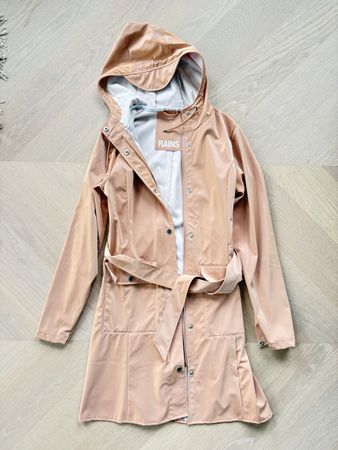 RAIN curved long Jacket W3, Nude Rosé, NEU