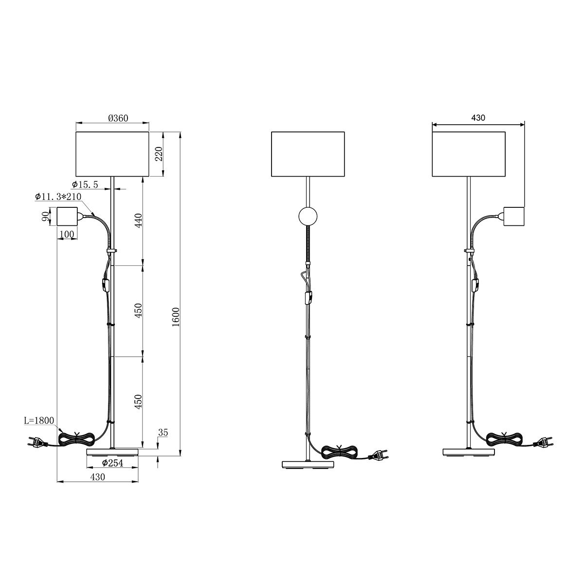 Lampen: Stehleuchte, Schwarz, 160 cm Höhe – Neu (gemäss Beschreibung) aus Kreuzlingen von Smart-Light 6