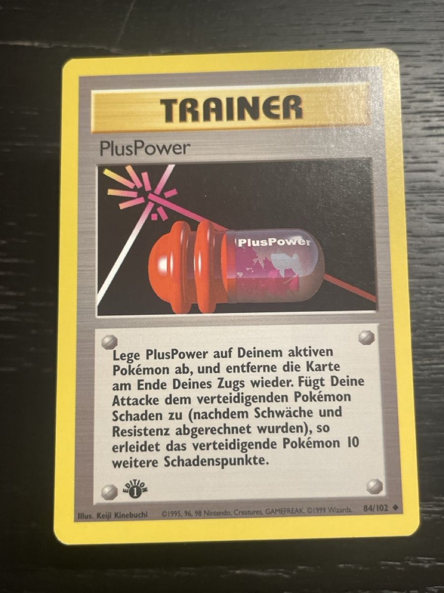 Pokémon Sammelbilder & Trading cards: Pokemon PlusPower 84/102 base Trainer 1. edition – Gebraucht aus Hugelshofen von Suimosa