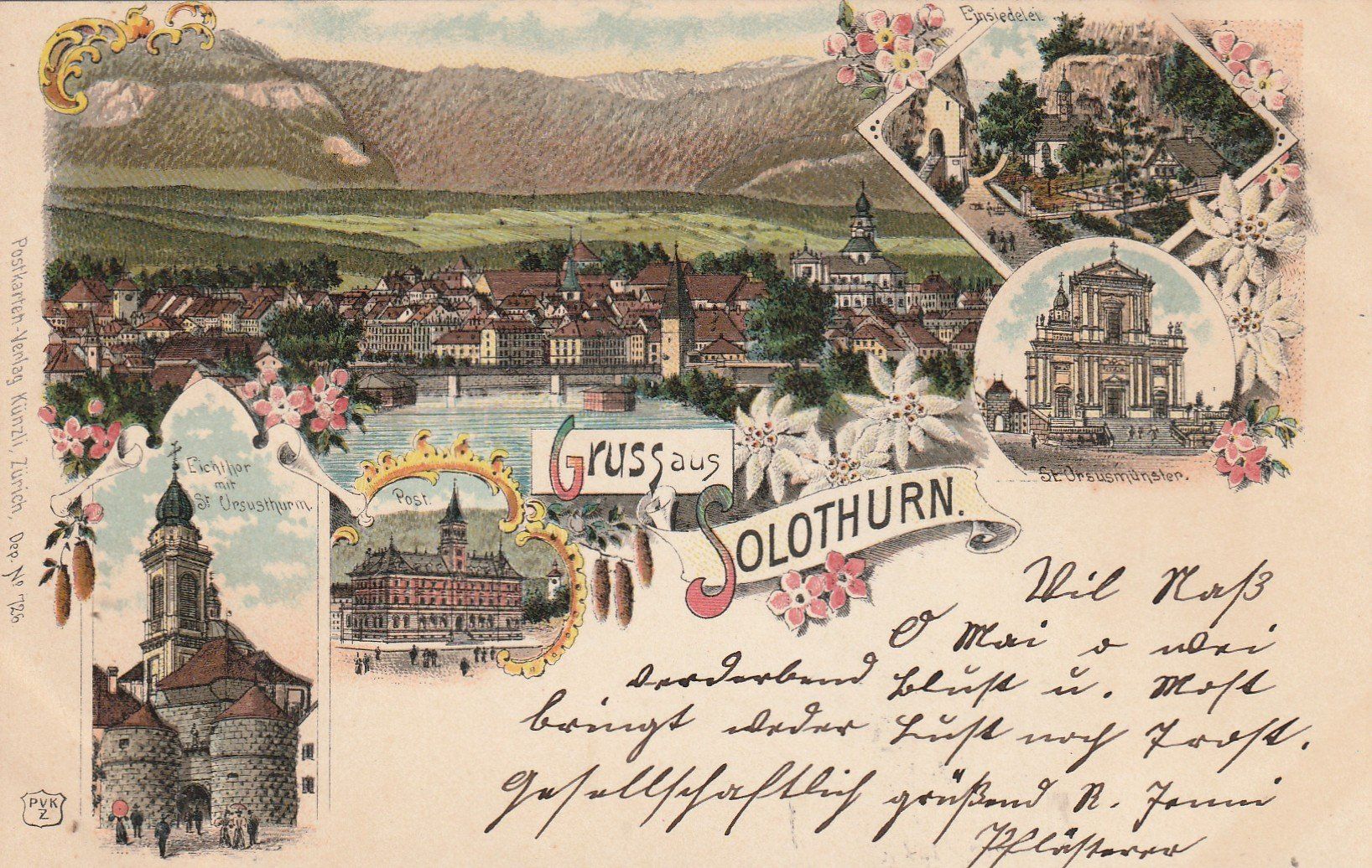 Cartoline postali: AK  Gruss aus Solothurn Litho 1902 – Usato da Rupperswil venduto da Ema10