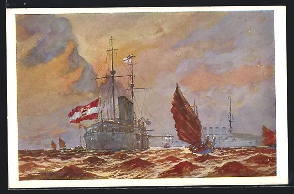 Ansichtskarten: Alexander Kircher: Kiautschau, Kriegssch – Gebraucht aus Berlin von bartko-reher