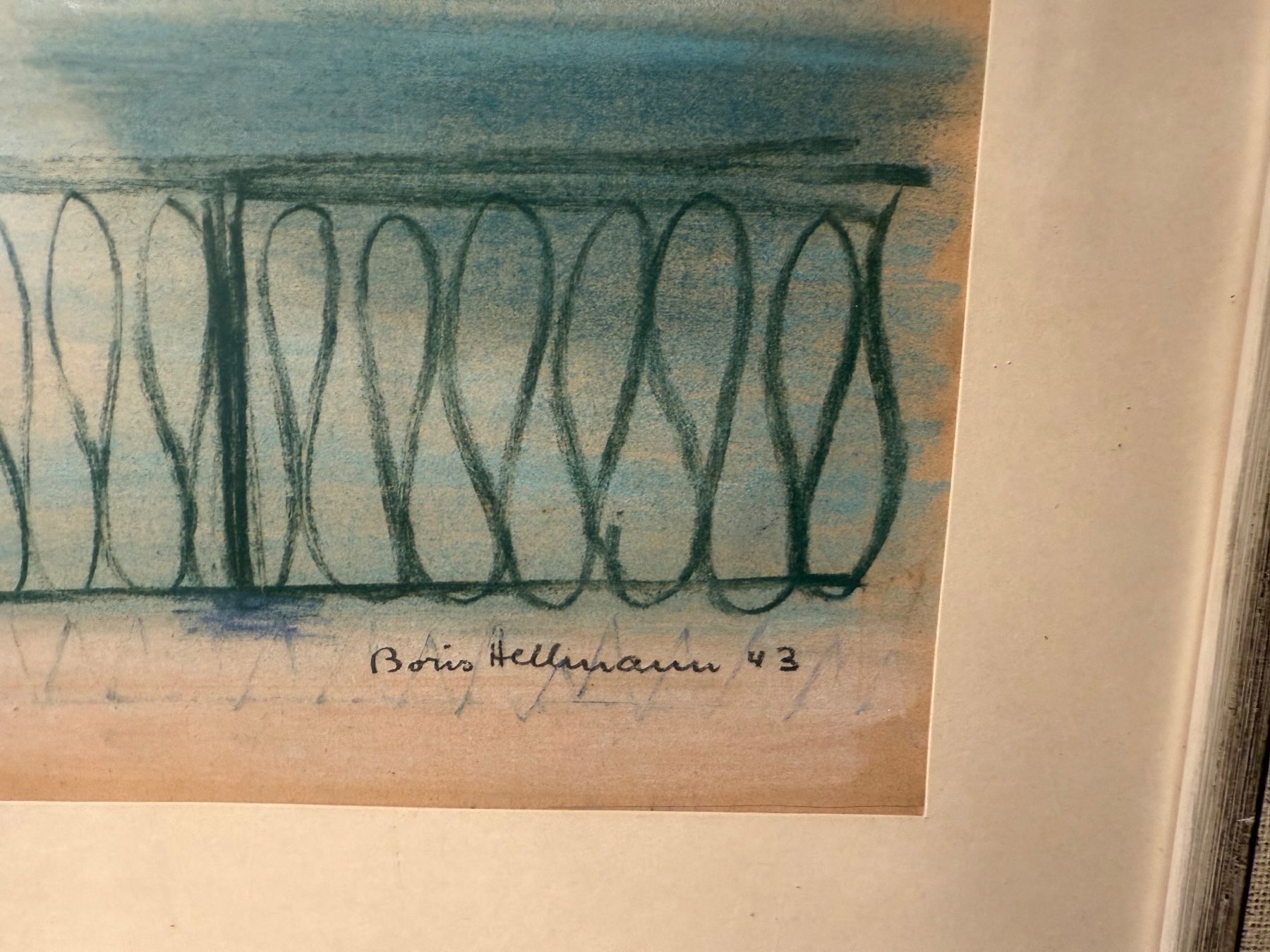 Gemälde: Original Pastell Boris Hellmann Gemälde 1943, Berglandschaft – Neu und originalverpackt aus Wöschnau von Vinsale 5