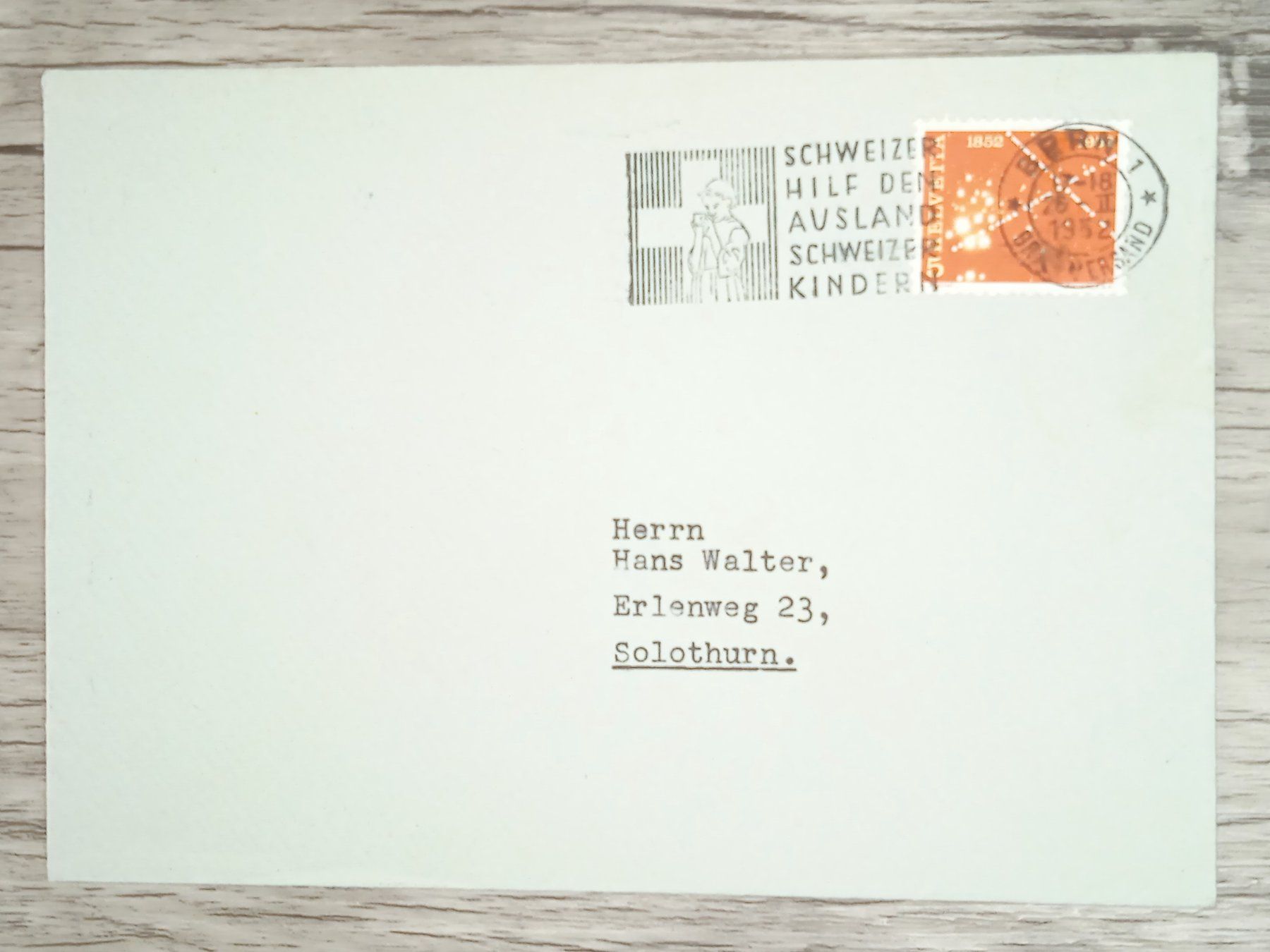 Tutti i francobolli: TR17 Enveloppe + Timbre Suisse 1952 – Usato da Cousset venduto da Patrick_Collections