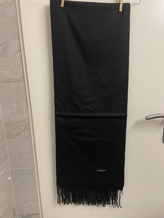 Black Cashmere Scarf New XL