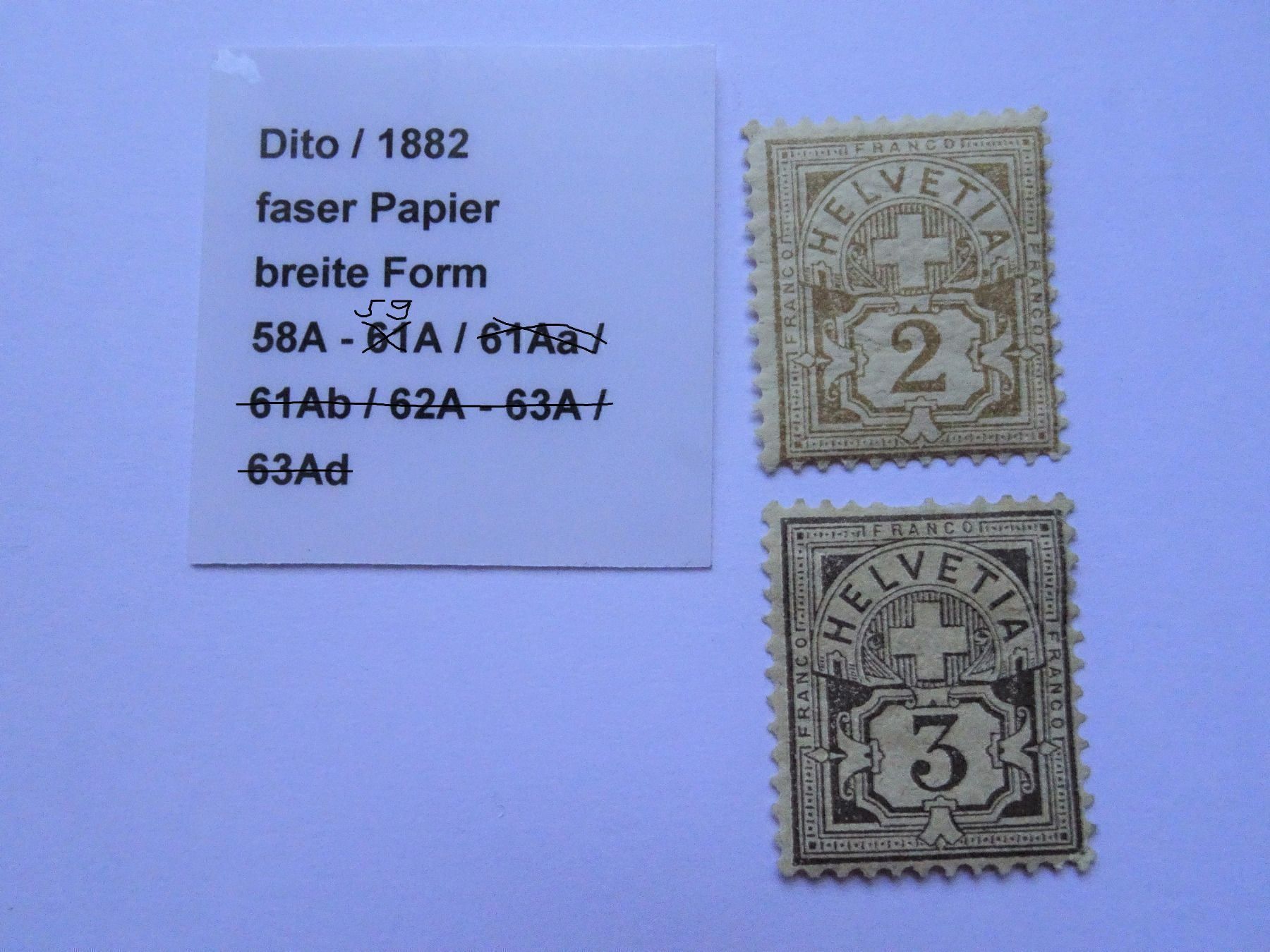 Tous les timbres: 1882** – Neuf (Voir description) à Aadorf par Chnorli-Furz
