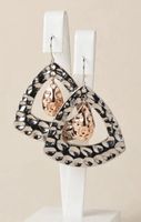 Orecchini pendenti color argento martellati nuovi
