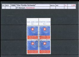 1966 "Die fünfte Schweiz", Viererblock, ET - Stempel