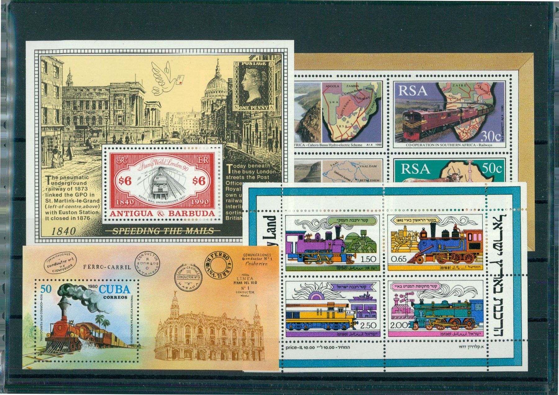Alle Briefmarken: Eisenbahnmotive: 5 Blocks + kompletter Satz, postfrisch – Gebraucht aus Wetzikon ZH von Philimpex 1
