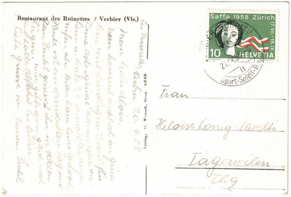 Cartoline postali: Verbier - Sessellift Ruinettes – Usato da Binningen venduto da Mountainrider 1