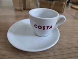 12 Stk. Costa Espressotassen mit Untertassen, weiss!