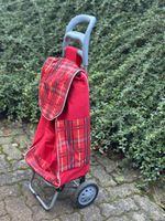 Shopping trolley red plaid pattern