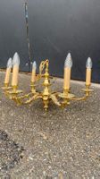 Messing Kronleuchter 6 flammig Vintage Lüster Deckenlampe