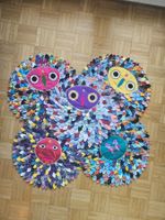 5 Bunte Wandteppiche, Upcycling, Deko Sommer