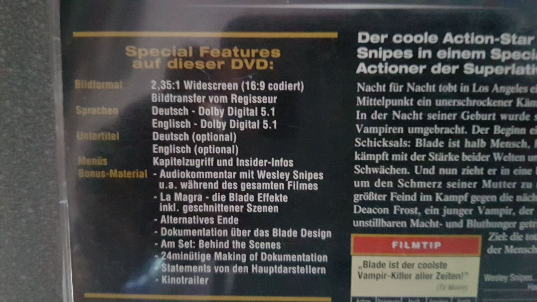 Alle DVDs: DVD Blade / Wesley Snipes – Gebraucht aus Oetwil am See von fineli2 1
