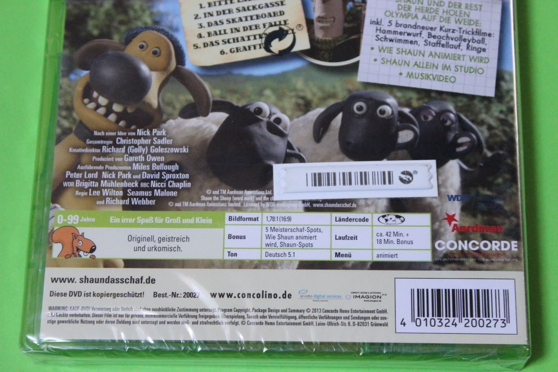 Tutti i DVDs: SHAUN DAS SCHAF: BITTE LÄCHELN DVD originalverpackt – Nuovo e nell'imballaggio originale da Tübach venduto da JamesStone 4
