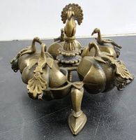 Indische Tikka-Dose / Kumkum-Behälter aus Messing antik