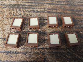 lego 60592c05 lot de 8 pièces Reddish Brown Window 1 x 2 x 2