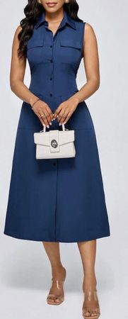 Dunkelblaues Kleid neu