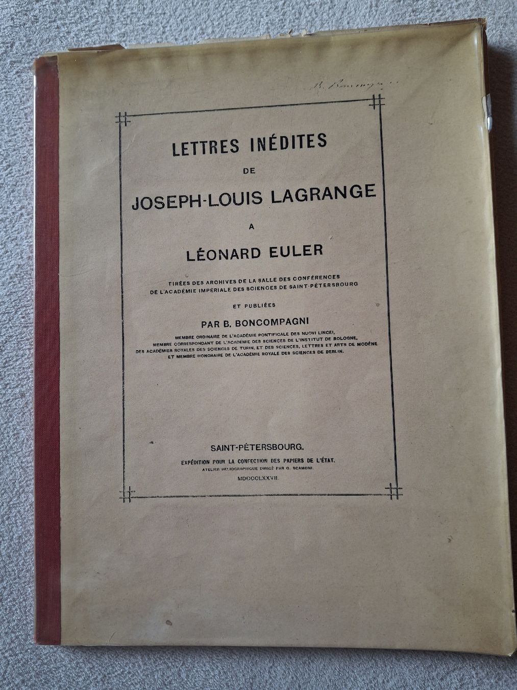 Livres: Lettres inédites Lagrange à Euler, histoire des sciences – D'occasion à Villiers par san_jn5w
