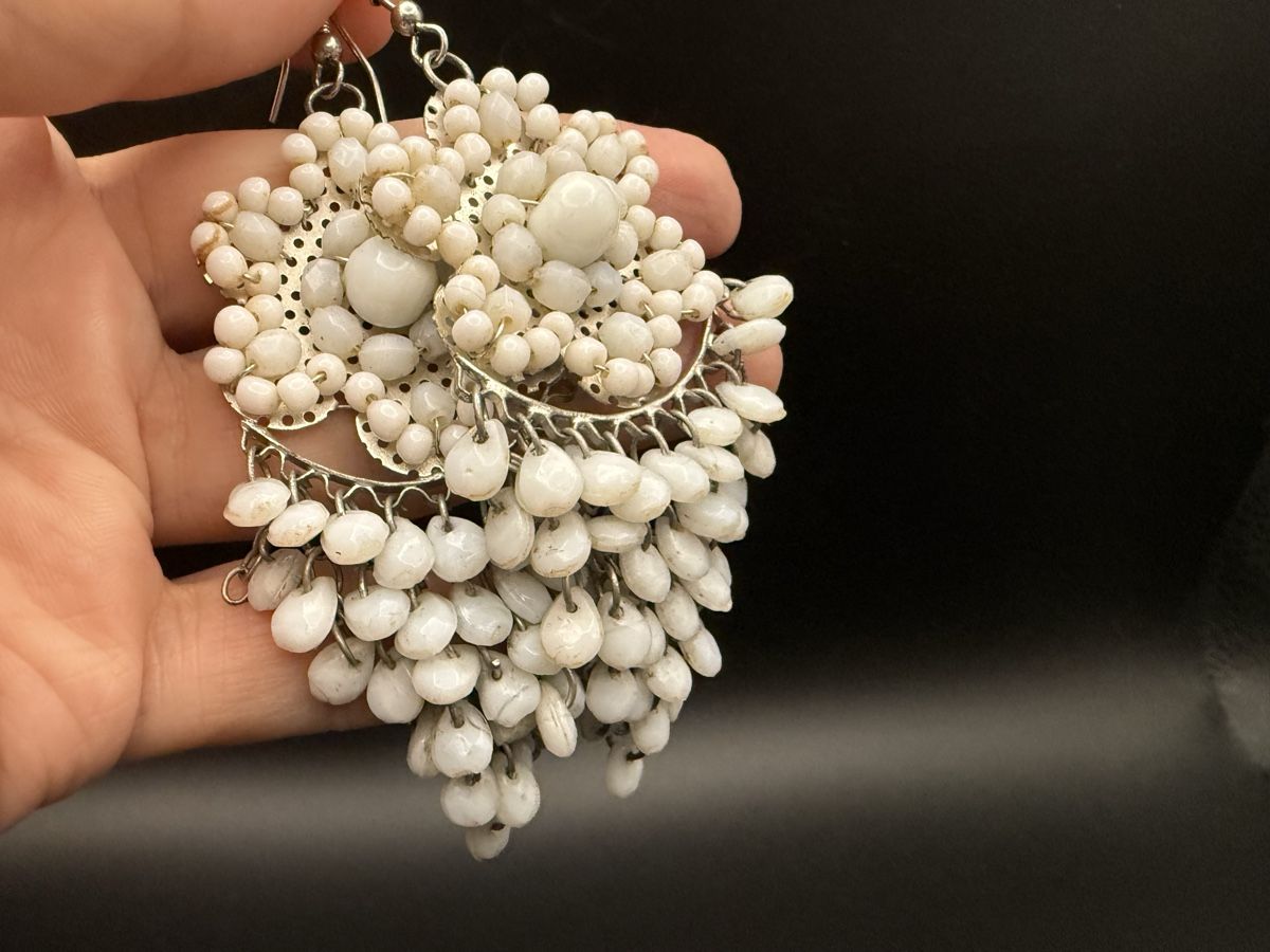 Ohrringe & -stecker: Elegante weiße Ohrringe - Vintage – Gebraucht aus Lamone von LaCantinaMagica 4