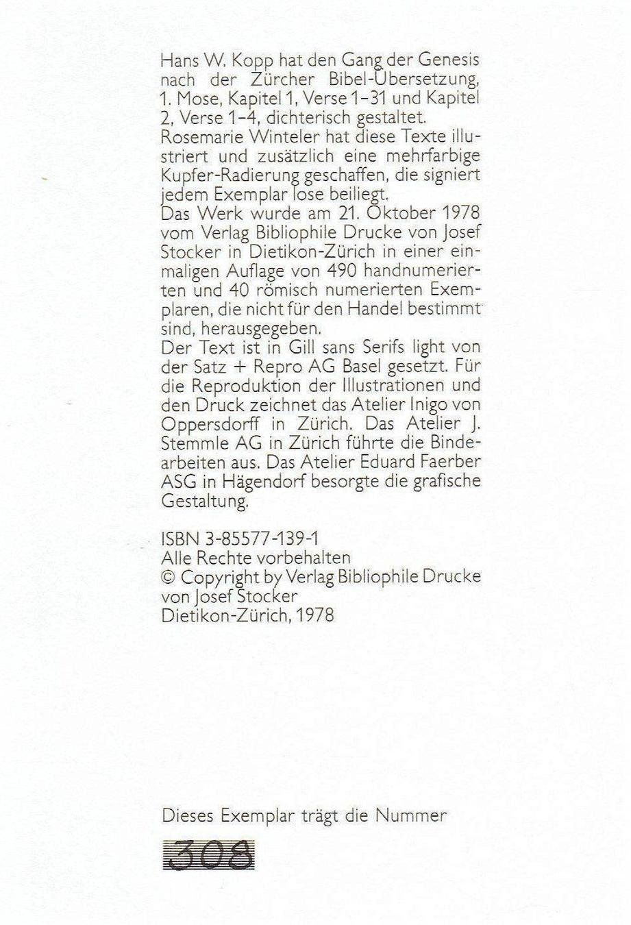 Libri: Hans W. Kopp - Schöpfung – Usato da Flims - Dorf venduto da Stagediver 5