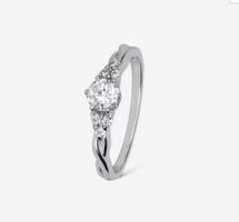 Verlobungsring 18 Karat Weiss Gold