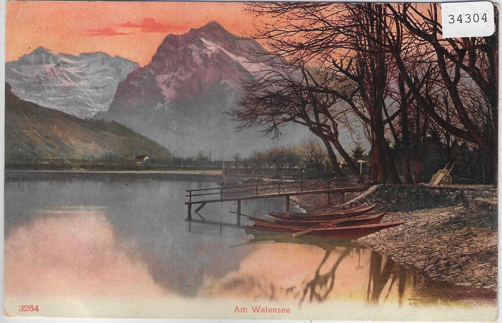 Cartes postales: Abendstimmung am Walensee - Litho – D'occasion à Ettingen par Kartenplanet