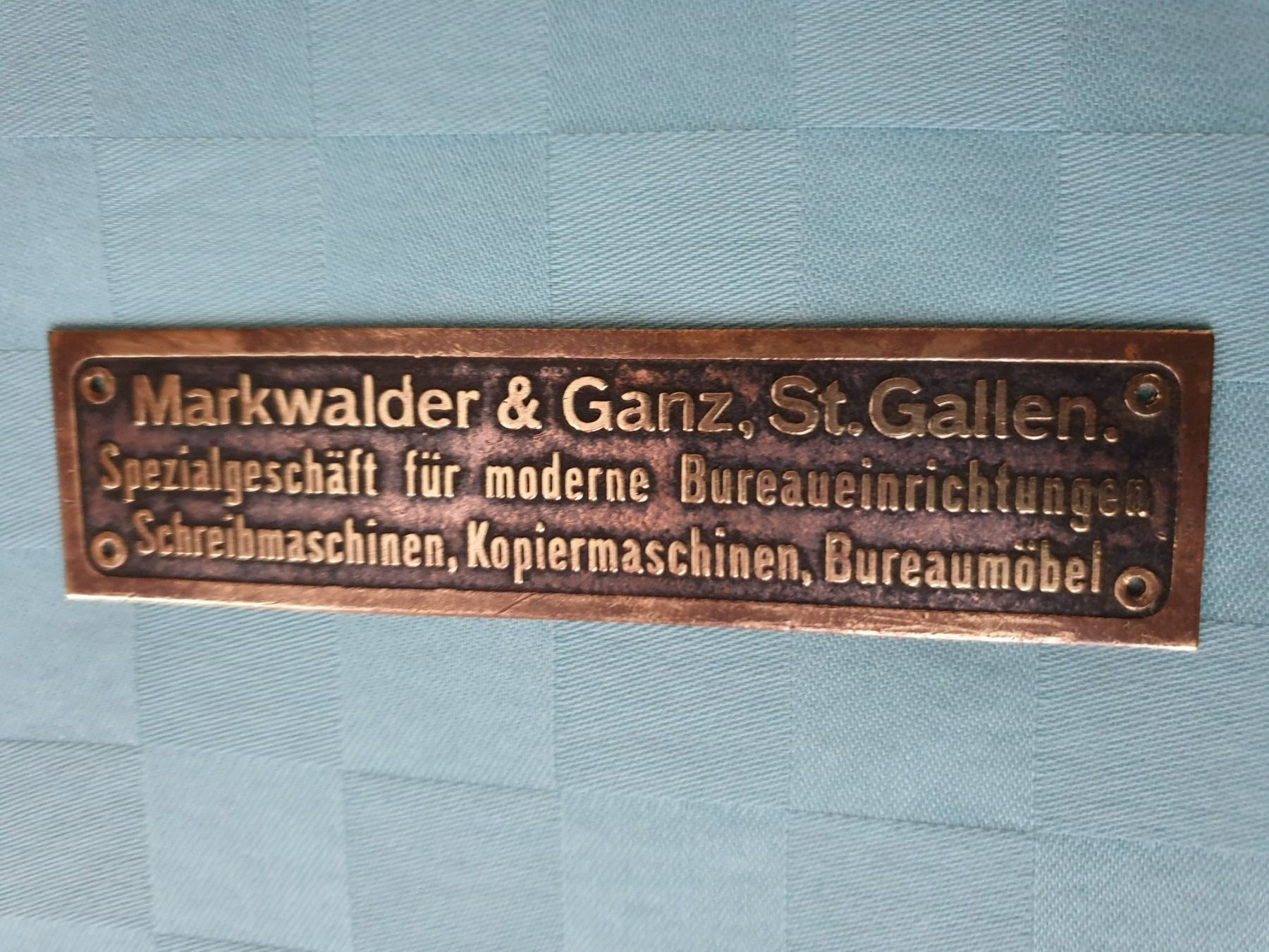 Schilder: Schild Markwalder & Ganz St.Gallen Messingschild – Gebraucht aus Mörschwil von spirspi
