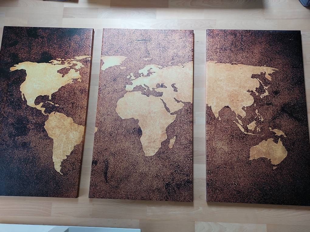 Poster & Bilder: Weltkarte Vintage 3-teilig – Gebraucht aus Döttingen von steven91