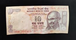 10 Rupee Indien Banknote