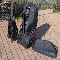 Golfausrüstung komplett Taschen, 24 Schläger, Wagen, GPS etc
