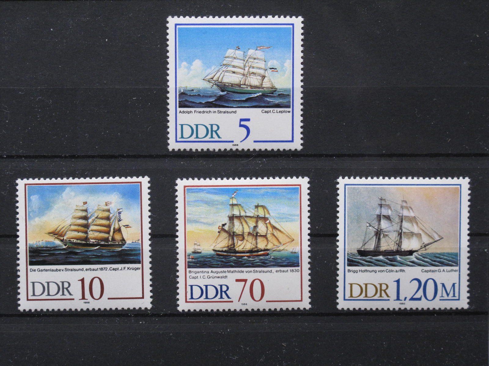 Tutti i francobolli: DDR 1988 Segelschiffe ** – Usato da Wil SG venduto da fva01