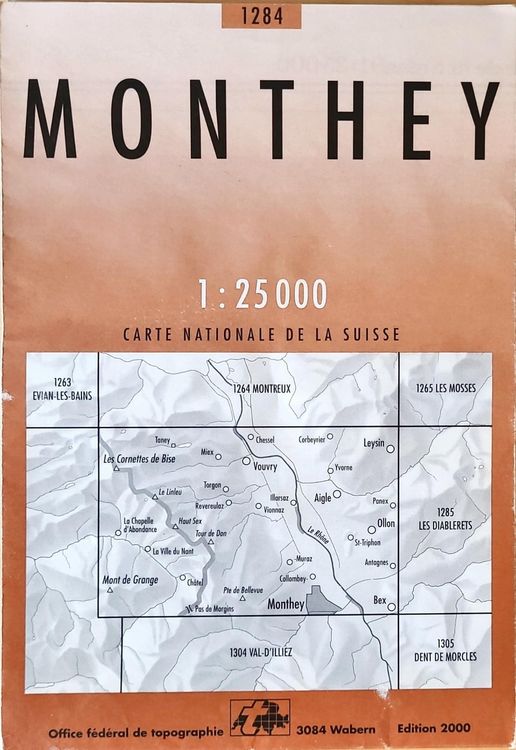 Carte nationale de la Suisse: Monthey (Gebraucht) in Genève für CHF 3.5 ...