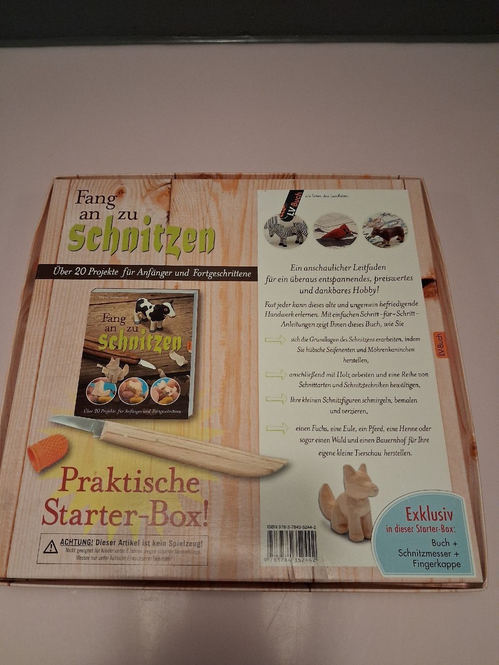 Alle Werkzeuge: Schnitzset: Schnitzen Starter-Box Buch und Schnitzmesser – Neu und originalverpackt aus Derendingen von Auranti 1