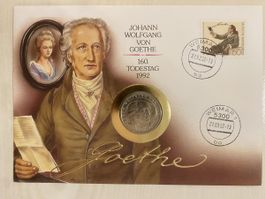 Numisbrief Johann Wolfgang von Goethe 5 Mark Münze