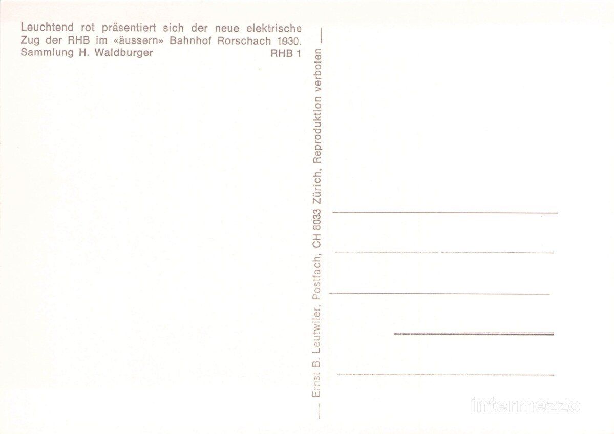 Cartoline postali: Bahn // RHB Bahnhof Rorschach 1930 Repro Heiden – Usato da Basel venduto da intermezzo12 1
