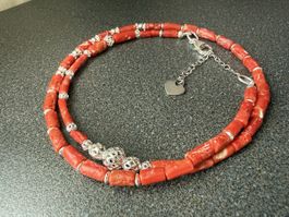 💎 Neue Unikat – Vintage Korallenkette Neu Gefasst
